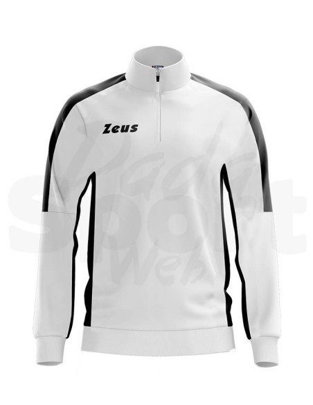 Zeus Felpa Train Start Bianco Nero  Felpa Tecnica Allenamento Unisex