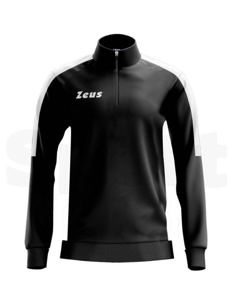 Zeus Felpa Train Start Nero Bianco  Felpa Tecnica Allenamento Unisex