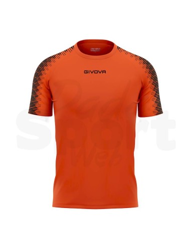 SHIRT CLUB IN MESH ARANCIO FLUO NERO