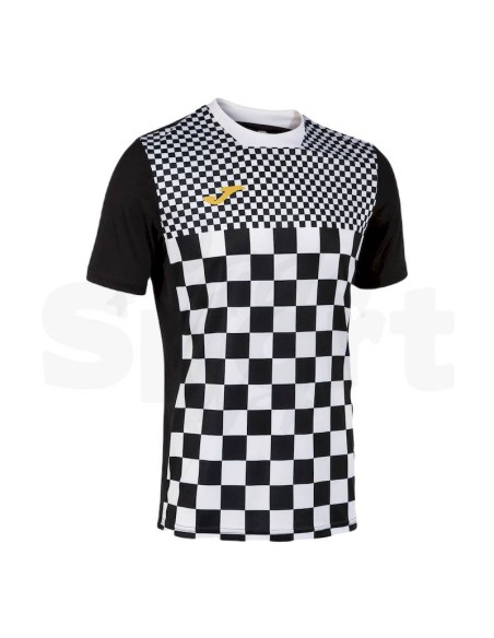 JOMA MAGLIA CALCIO MANICA CORTA FLAG III NERO BIANCO