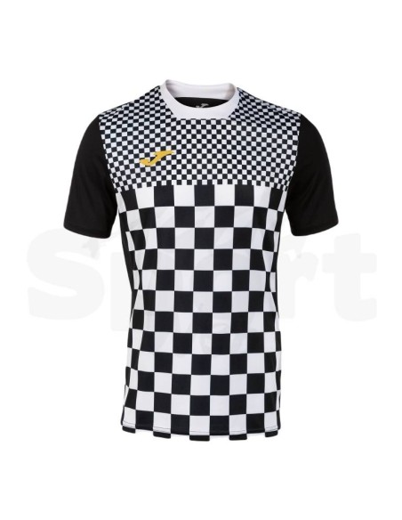 JOMA MAGLIA CALCIO MANICA CORTA FLAG III NERO BIANCO