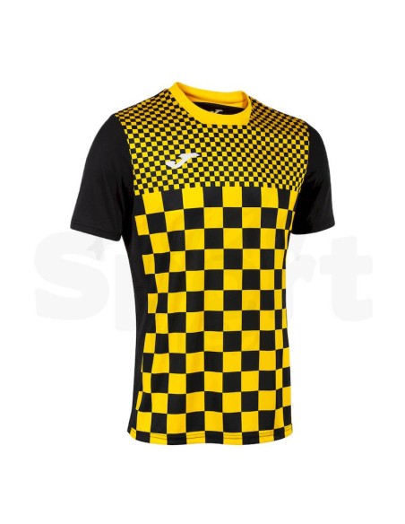 JOMA MAGLIA CALCIO MANICA CORTA FLAG III NERO GIALLO