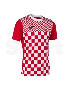 JOMA MAGLIA CALCIO MANICA CORTA FLAG III ROSSO BIANCO