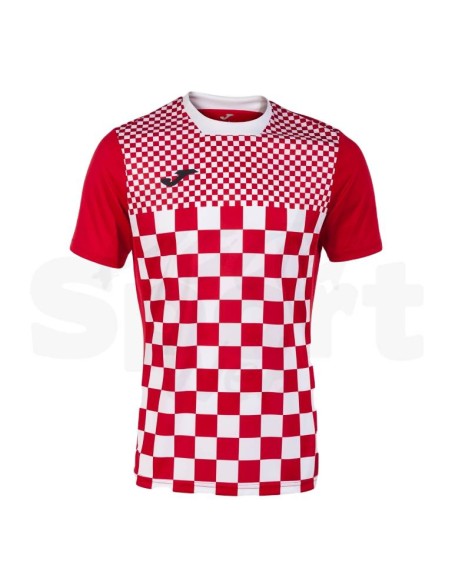 JOMA MAGLIA CALCIO MANICA CORTA FLAG III ROSSO BIANCO