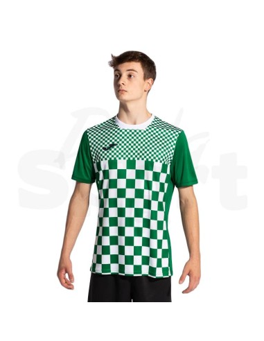 JOMA MAGLIA CALCIO MANICA CORTA FLAG III VERDE BIANCO