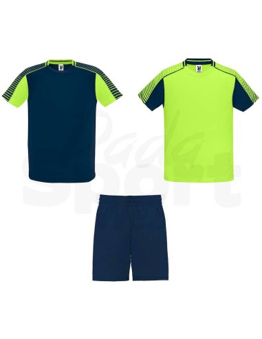 KIT CALCIO JUVE ROLY VERDE FLUO BLU