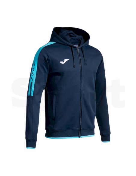 JOMA OLIMPIADA FELPA CON CAPPUCCIO BLU TURCHESE FLUO