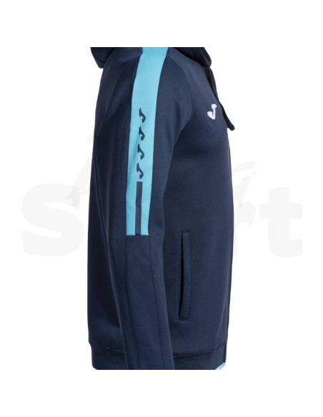 JOMA OLIMPIADA FELPA CON CAPPUCCIO BLU TURCHESE FLUO