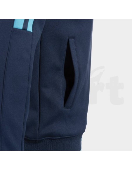 JOMA OLIMPIADA FELPA CON CAPPUCCIO BLU TURCHESE FLUO