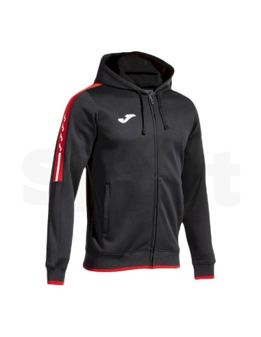 JOMA OLIMPIADA FELPA CON CAPPUCCIO NERO ROSSO