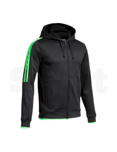 JOMA OLIMPIADA FELPA CON CAPPUCCIO NERO VERDE FLUO