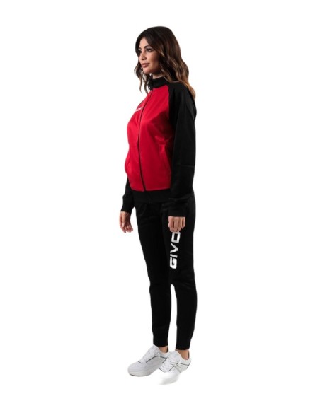 Tuta Cuba Givova Rosso Nero Completo Sportivo Unisex