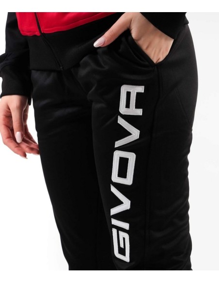 Tuta Cuba Givova Rosso Nero Completo Sportivo Unisex