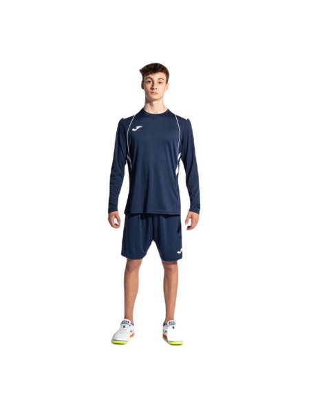 JOMA MAGLIA MANICA LUNGA CHAMPIONSHIP VII  BLU BIANCO