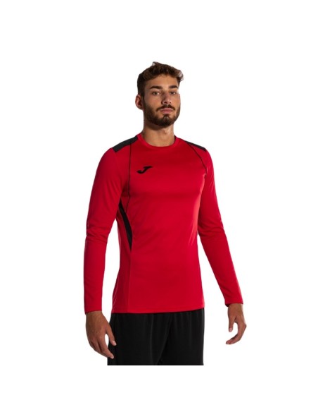 JOMA MAGLIA MANICA LUNGA CHAMPIONSHIP VII  ROSSO NERO