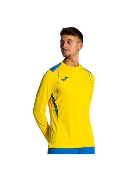 JOMA MAGLIA MANICA LUNGA CHAMPIONSHIP VII AZZURRO GIALLO