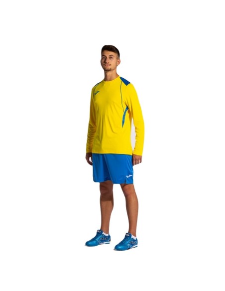 JOMA MAGLIA MANICA LUNGA CHAMPIONSHIP VII AZZURRO GIALLO