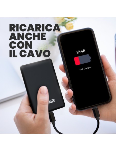 TECHMADE POWERBANK SLIM 7.9MM WIRELESS MAGNETICO 5000mah INTER