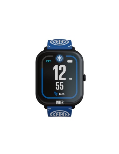 TECHMADE SMARTWATCH INTER CASSA NERA CINTURINO BIANCO E BLU