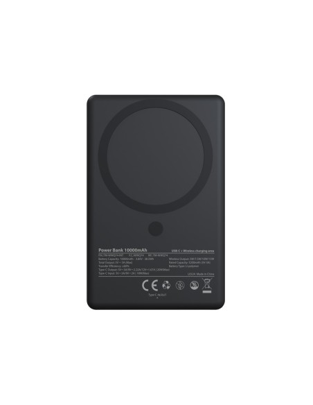 TECHMADE POWERBANK SLIM 10000mah WIRELESS MAGNETICO PD22.5 INTER