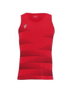 MACRON DORIAN CANOTTA RUNNING ROSSO NERO