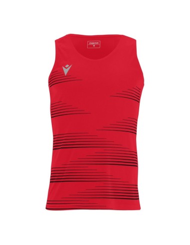 MACRON DORIAN CANOTTA RUNNING ROSSO NERO