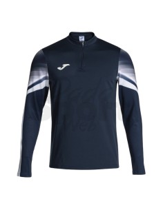 JOMA FELPA UOMO 1/2 ZIP ELITE XI BLU BIANCO
