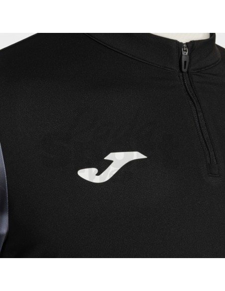 JOMA FELPA UOMO 1/2 ZIP ELITE XI NERO BIANCO