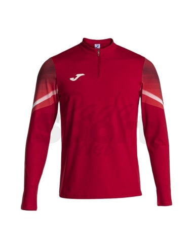 JOMA FELPA UOMO 1/2 ZIP ELITE XI ROSSO BIANCO