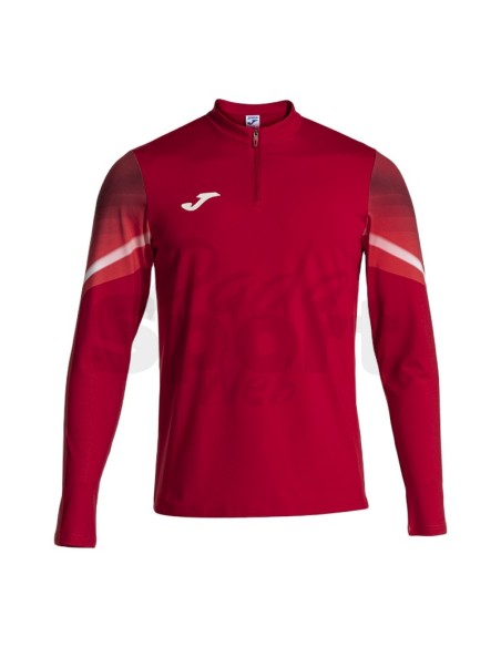 JOMA FELPA UOMO 1/2 ZIP ELITE XI ROSSO BIANCO