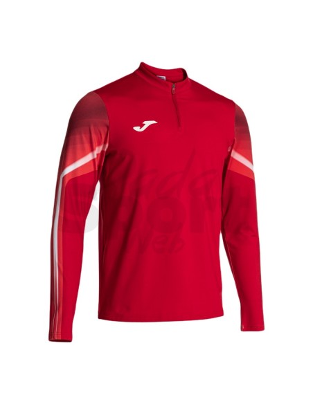JOMA FELPA UOMO 1/2 ZIP ELITE XI ROSSO BIANCO
