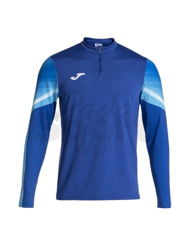 JOMA FELPA UOMO 1/2 ZIP ELITE XI AZZURRO BIANCO