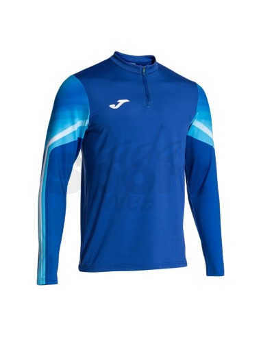JOMA FELPA UOMO 1/2 ZIP ELITE XI AZZURRO BIANCO