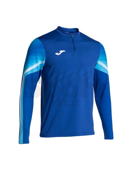 JOMA FELPA UOMO 1/2 ZIP ELITE XI AZZURRO BIANCO