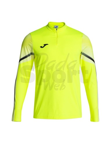 JOMA FELPA UOMO 1/2 ZIP ELITE XI GIALLO FLUO NERO