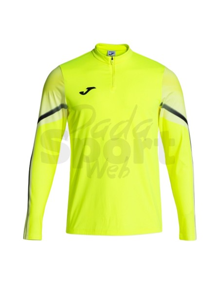 JOMA FELPA UOMO 1/2 ZIP ELITE XI GIALLO FLUO NERO