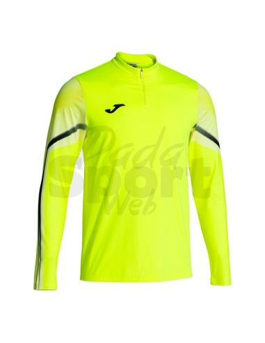 JOMA FELPA UOMO 1/2 ZIP ELITE XI GIALLO FLUO NERO