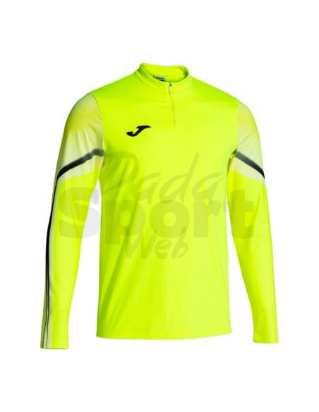 JOMA FELPA UOMO 1/2 ZIP ELITE XI GIALLO FLUO NERO