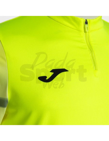 JOMA FELPA UOMO 1/2 ZIP ELITE XI GIALLO FLUO NERO