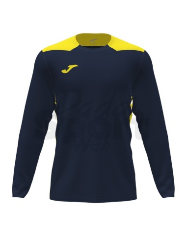 JOMA CALCIO MAGLIA MANICA LUNGA CHAMPIONSHIP VI BLU GIALLO