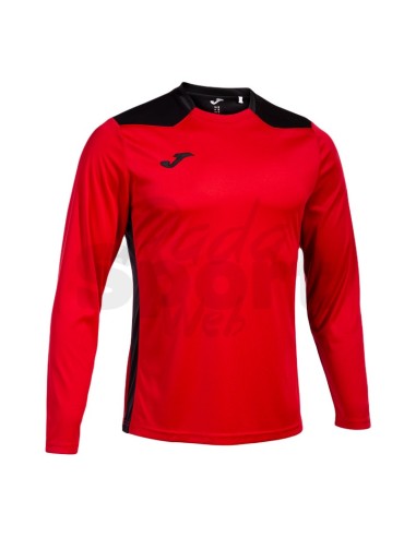 JOMA CALCIO MAGLIA MANICA LUNGA CHAMPIONSHIP VI ROSSO NERO
