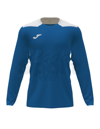 JOMA CALCIO MAGLIA MANICA LUNGA CHAMPIONSHIP VI AZZURRO BIANCO