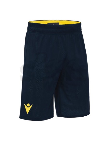 MACRON PANTALONCINO BASKET DOUBLE BLU GIALLO