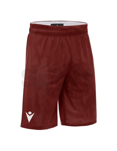 MACRON PANTALONCINO BASKET DOUBLE GRANATA BIANCO
