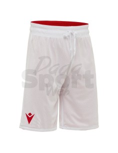 MACRON PANTALONCINO BASKET DOUBLE ROSSO BIANCO 2