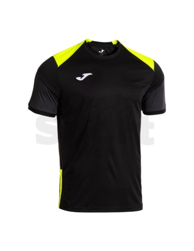 JOMA MAGLIA MANICA CORTA DANUBIO IV NERO GIALLO FLUO