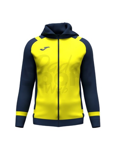 JOMA FELPA CON CAPPUCCIO LIDER GIALLO FLUO BLU
