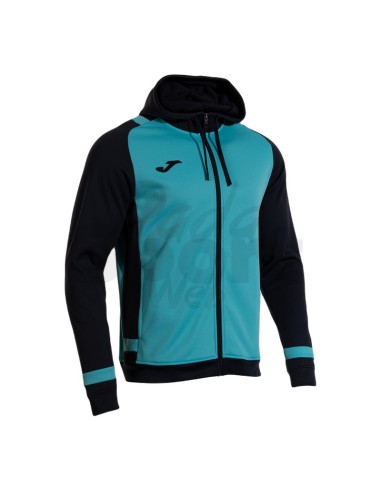 JOMA FELPA CON CAPPUCCIO LIDER TURCHESE FLUO BLU