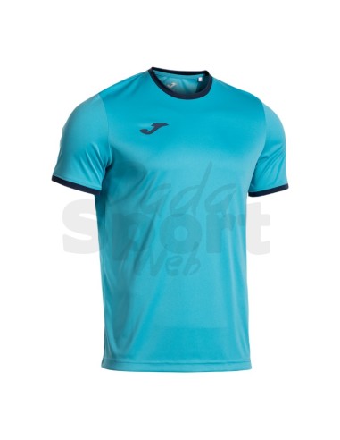 JOMA MAGLIA MANICA CORTA COMBI PREMIUM TURCHESE FLUO BLU