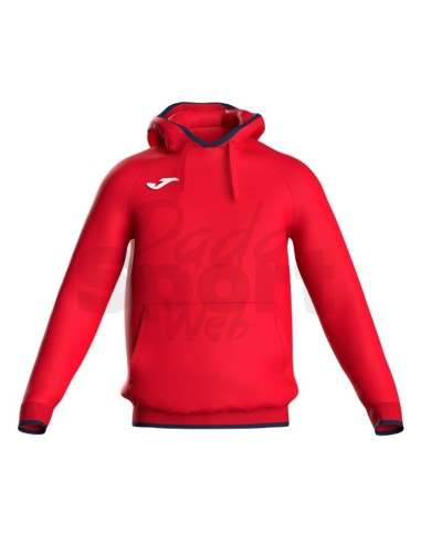JOMA FELPA CON CAPPUCCIO COMBI PREMIUM ROSSO BLU